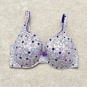 Victoria’s Secret Sexy BBV Smooth Purple Star Lined Perfect Coverage Bra 36DD VS